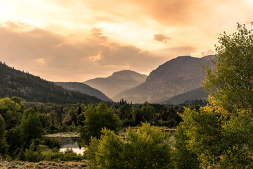 sunset in the mountains