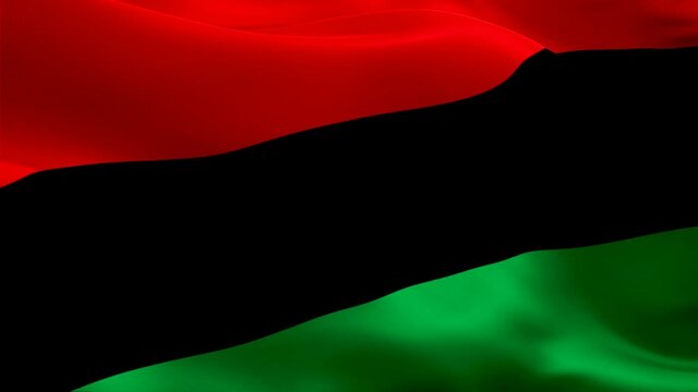 Pan-African flag flag. National 3d Pan-African flag flag waving seamless loop animation. Pan-African flag flag HD Background Slow Motion video. Pan-African flag flag Closeup 1080p HD video for
