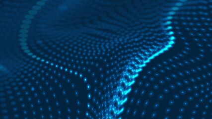 Naklejka premium Futuristic refracted dotted lines waves abstract background