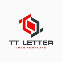 Letter TT, double T logo vector image