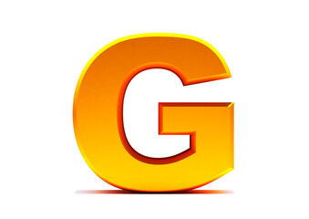 3D Rendering golden Letter G