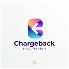 C letter + back icon logo combination