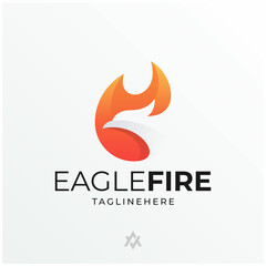 Fire + eagle logo combination