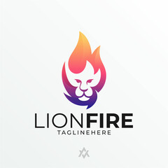 lion + fire logo combination