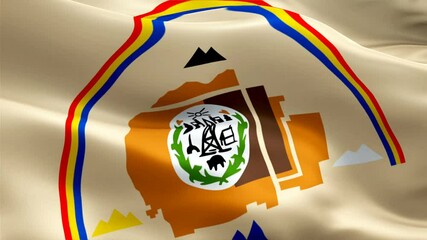 Navajo flag. National 3d Navajo flag waving seamless loop animation. Navajo flag HD Background Slow Motion video. Navajo flag Closeup 1080p HD video for presentation, tourism, vocation, trip
