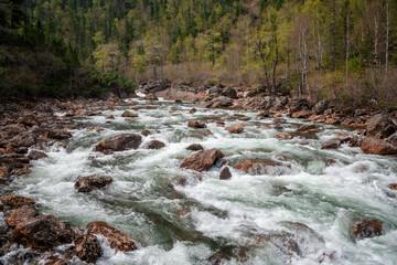 River Selenginka in mountains ridge Khamar-Daban, Pribaikalie, Eastern Siberia