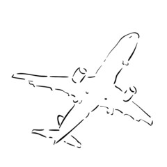 design vector oneline drawing air plane flghts