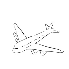 Naklejka premium design vector oneline drawing air plane flghts