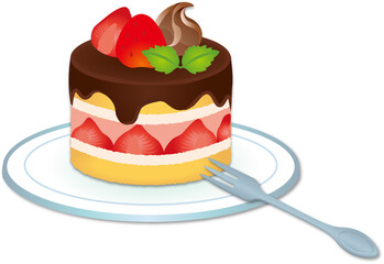 苺のチョコレートケーキ