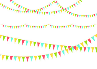 Party colorful flags. Celebration Event, Birthday, Carnival flag garlands.