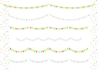 Party colorful flags. Celebration Event, Birthday, Carnival flag garlands.