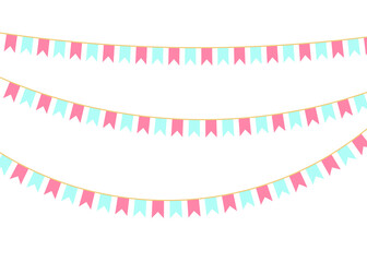 Party colorful flags. Celebration Event, Birthday, Carnival flag garlands.