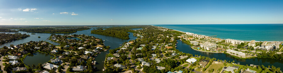 Fototapeta na wymiar Aerial panorama Vero Beach FLAerial panorama Vero Beach FL USA