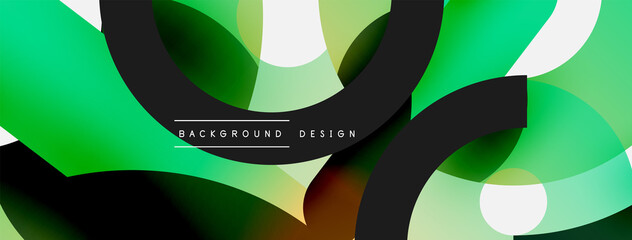 Round shapes circles and other geometric forms. Vector illustration for wallpaper banner background card or landing page