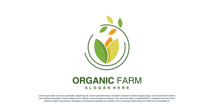 Organic logo with creative concept Premium Vector