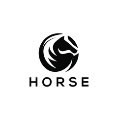Horse Logo Design Concept Isolated in White Background