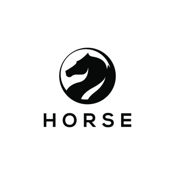 Horse Logo Design Concept Isolated in White Background
