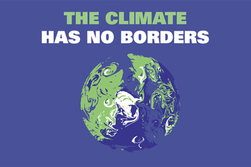 THE CLIMATE HAS NO BORDERS, vector illustration - International climate summit