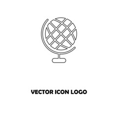 Globe icon isolated on white background. Education symbol modern, simple, vector, icon for website design, mobile app, ui. Vector Illustration