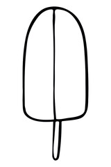 Vector hand drawn ice cream isolated on white backgrounds. Cute dessert illustration. For print, web, design, decor, logo.