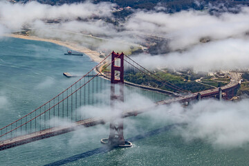 The Golden Gate Bridge Connects to the Crissy Field Area of San Francisco, California, USA