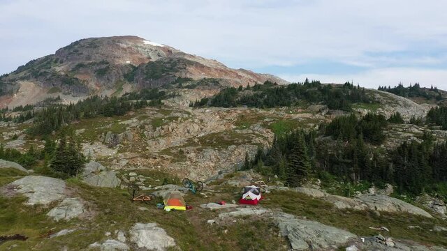 View Of Rugged Campsite In Rugged Mountains