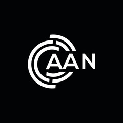 AAN letter logo design on black background. AAN creative initials letter logo concept. AAN letter design.