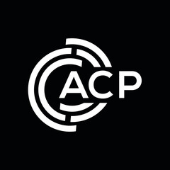 ACP letter logo design on black background. ACP creative initials letter logo concept. ACP letter design.