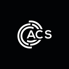 ACS letter logo design on black background. ACS creative initials letter logo concept. ACS letter design.