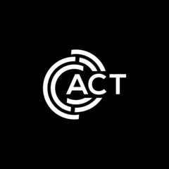 ACT letter logo design on black background. ACT creative initials letter logo concept. ACT letter design.