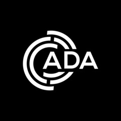 ADA letter logo design on black background. ADA creative initials letter logo concept. ADA letter design.