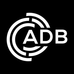 ADB letter logo design on black background. ADB creative initials letter logo concept. ADB letter design.