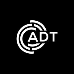 ADT letter logo design on black background. ADT creative initials letter logo concept. ADT letter design.