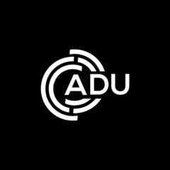 ADU letter logo design on black background. ADU creative initials letter logo concept. ADU letter design.