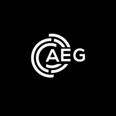 AEG letter logo design on black background. AEG creative initials letter logo concept. AEG letter design.