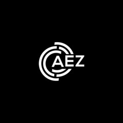 AEZ letter logo design on black background. AEZ creative initials letter logo concept. AEZ letter design.