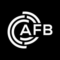 AFB letter logo design on black background. AFB creative initials letter logo concept. AFB letter design.