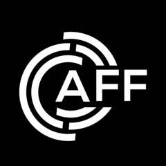 AFF letter logo design on black background. AFF creative initials letter logo concept. AFF letter design.