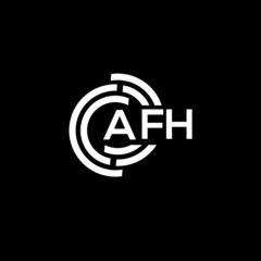 AFH letter logo design on black background. AFH creative initials letter logo concept. AFH letter design.