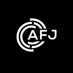 AFJ letter logo design on black background. AFJ creative initials letter logo concept. AFJ letter design.