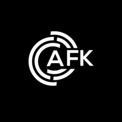 AFK letter logo design on black background. AFK creative initials letter logo concept. AFK letter design.