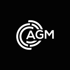 AGM letter logo design on black background. AGM creative initials letter logo concept. AGM letter design.