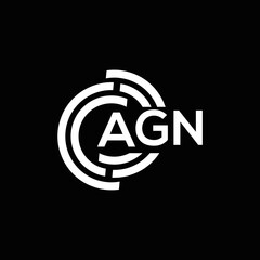 AGN letter logo design on black background. AGN creative initials letter logo concept. AGN letter design.