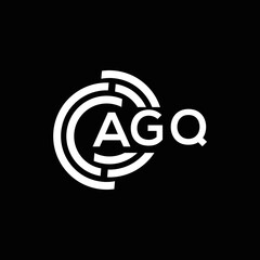AGQ letter logo design on black background. AGQ creative initials letter logo concept. AGQ letter design.