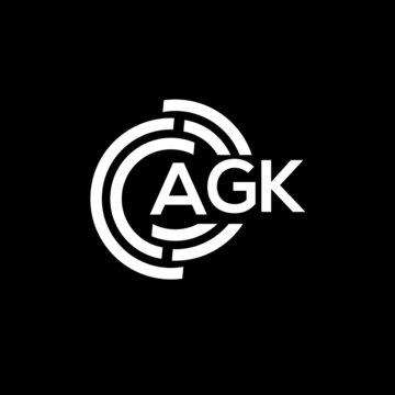 AGK letter logo design on black background. AGK creative initials letter logo concept. AGK letter design.