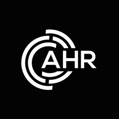 AHR letter logo design on black background. AHR creative initials letter logo concept. AHR letter design.