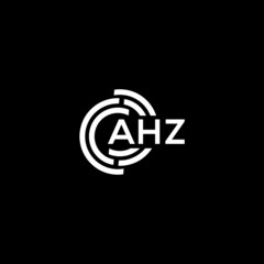 AHZ letter logo design on black background. AHZ creative initials letter logo concept. AHZ letter design.