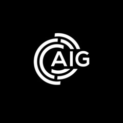 AIG letter logo design on black background. AIG creative initials letter logo concept. AIG letter design.
