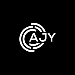 AJY letter logo design on black background. AJY creative initials letter logo concept. AJY letter design.