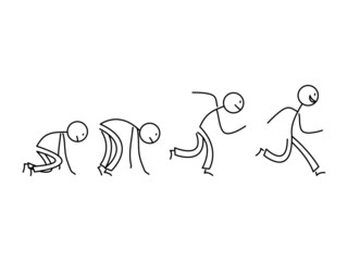 シンプルな棒人間のイラストセット　スタートダッシュ